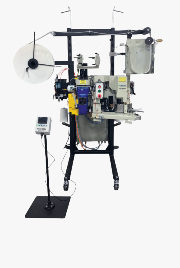 Fischbein 501 T tape sew system with powered crepe tape feed
